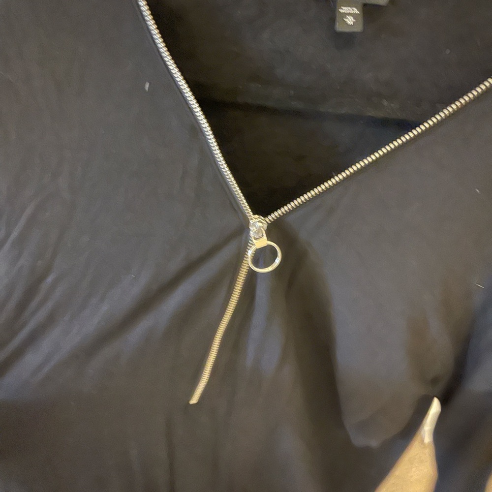Express Black Women's Blouse with Zipper Detail - Picture 3 of 5